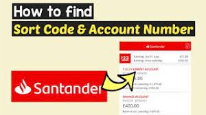 find santander account number and sort