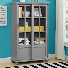 gray barrister glass door bookcase