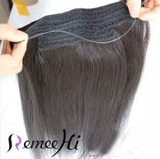 Remeehi 120g Thick Human Remy Secret Invisible Wire Secret Halo Hair Extension Any Color 28cm