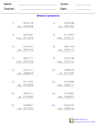 Number Systems Worksheets Dynamically Created Number
