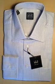 Details About 145 Ike Behar New York Blue Designed 100 Cotton Dress Shirt Size 16 34 35
