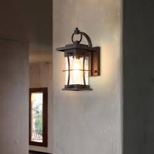 Rustic Outdoor Wall Light Square Black