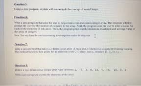 Sample my english language guide at amzn.to/2ewpvmg this question carries so many marks that you should do it second, after question 5. Solved Please Help Me Answer These Questions In Java I D Chegg Com
