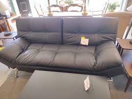black vinyl fold flat sleeper sofa
