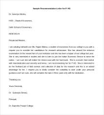 Examples Of Recommendation Letter Under Fontanacountryinn Com