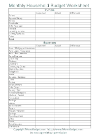 Budget Form Template Free Printable Blank Charts Expense Sheet Uk