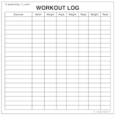 Free Workout Log Template Download Exercise Sheet Spreadsheet