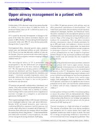 Pdf Upper Airway Management In A Patient With Cerebral Palsy