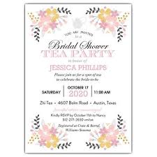 Botanical Tea Party Bridal Shower Invitations Paperstyle