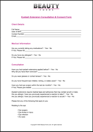 eyelash extension consultation form