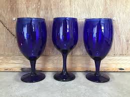 Vintage Libbey Cobalt Blue Wine Glasses