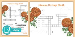 The purpose of national hispanic heritage month is to share history, heritage and contributions of hispanic and latino americans. Hispanic Heritage Month Crossword Digital Or Printable