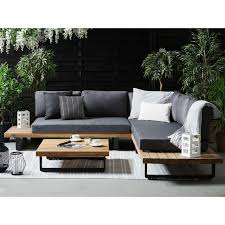 Acacia Wood Grey Cushions Mykonos
