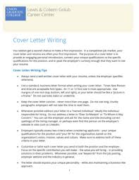 general cover letter no specific job