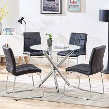 5 piece round dining table set for