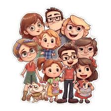 families cute cartoon