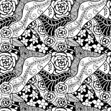 zentangle flowers seamless pattern