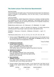 in leisure time exercise questionnaire