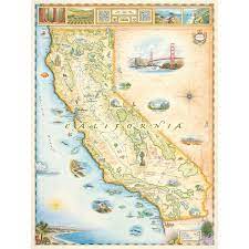 California State Map Hand Drawn Map