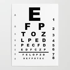 eye test chart poster by homestead