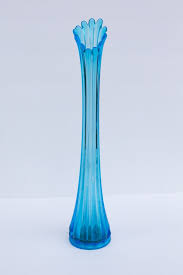 Vintage Blue Glass Vase Vintage Vase