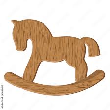 vector wooden horse toy isolated on