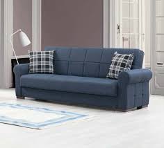 silva navy blue fabric sofa bed by