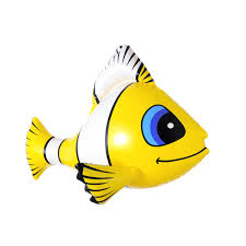 Dmuchana ryba tropikalna żółta 60 cm