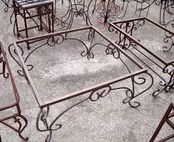 Wrought Iron Scroll Coffee Table Square