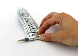 Image result for Use a pencil to roll out the last drops in the toothpaste tube or else