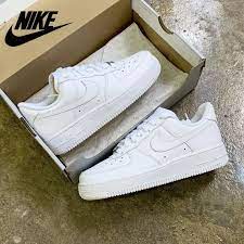White sneakers are not a trend that's going away anytime soon. Nike Shoes Women Original Sale Nike Air Force 1 All White Sneakers For Women Korean Rubber