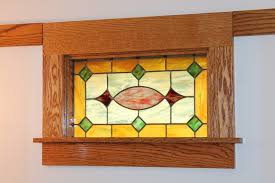 Custom Wood Window Sash With Art Glass