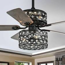 Crystal Chandelier Ceiling Fan 6 Light