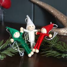 set of three elf christmas decorations