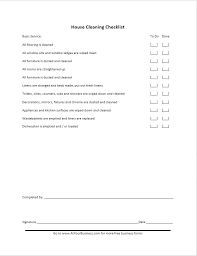 House Cleaning Checklist Template 30 Free Example