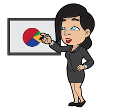 File A Sexy Woman Presenting A Pie Chart Cartoon Svg