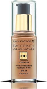 max factor facefinity all day flawless 3 in 1 foundation 85 caramel