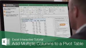 add multiple columns to a pivot table