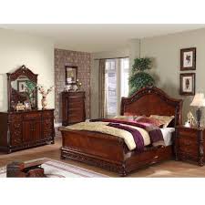 cherry wood brown luxury bedroom