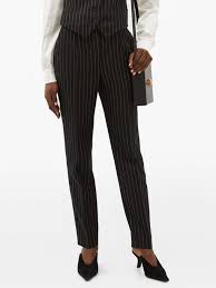 Chalk Stripe Slim Fit Wool Blend Trousers Dolce Gabbana