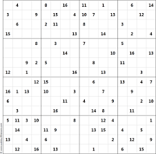 Hexadecimal sudokus (also known as 16x16 sudoku) are a larger version of regular sudoku that feature a 16 x 16 grid, and 16 hexadecimal digits. Sudoku 16x16