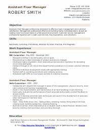 istant floor manager resume sles