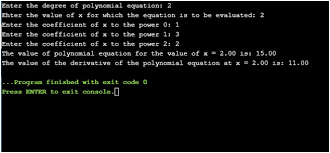 c program to solve polynomial and