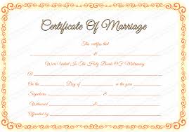 Free Editable Marriage Certificate Template