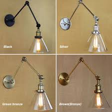 A swing arm wall lamp can be hung at any level and if you thought that they are used only for the bedroom, then you are mistaken. Retro Two Swing Arm Wall Lamp Sconces Glass Shade Baking Finish Rh Restoration Light Fixture Wall Mount Swing Arm Wall Lamp Led Stair Lights Glass Wall Lights