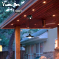 Us 27 59 31 Off Garden Led Solar Pendant Light Stainless Steel Rope Lamp 4led Shed Light On Off With Remote Control For Garage Doorway Courtyard In