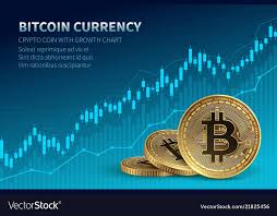 Bitcoin Currency Crypto Coin With Growth Chart