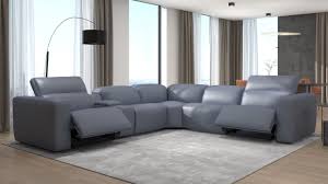 grey italian leather tufted sectional
