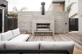 modern outdoor fireplace contemporary