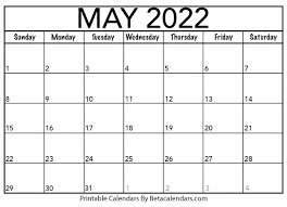 Year calendar 2022 printable free australia. Free Printable May 2022 Calendar